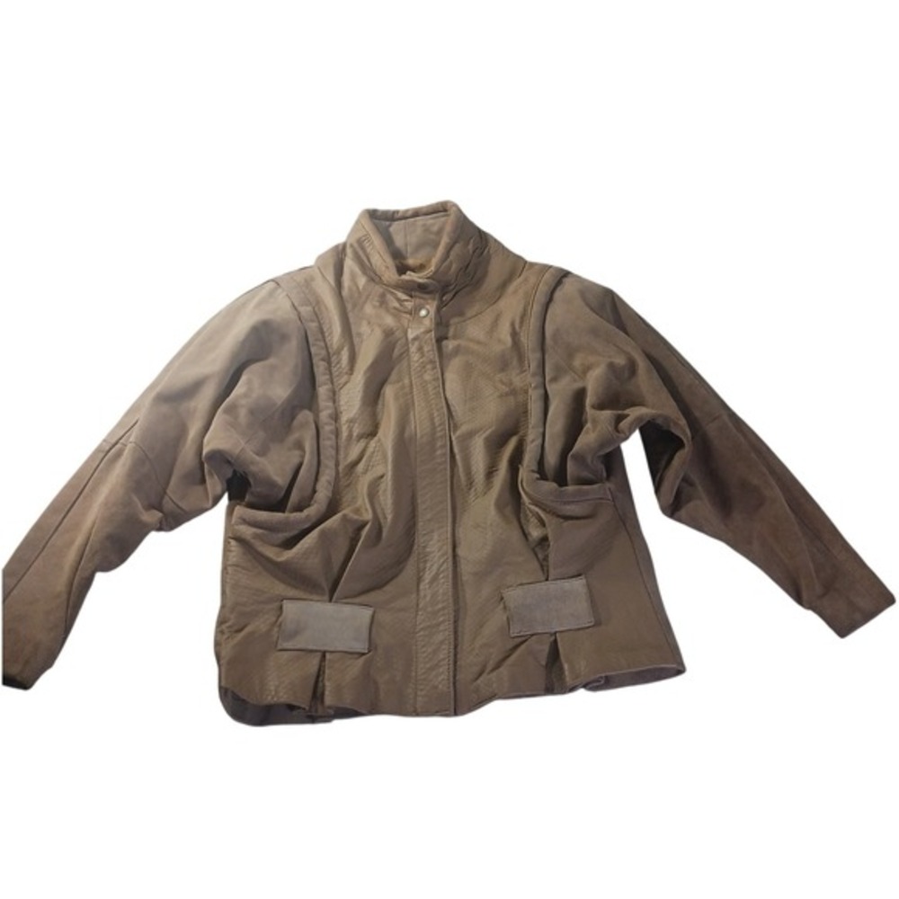 Outerwear by Phoenix Jacket Suede Faux Snakeskin‎ Embossed USA Vtg Womens M READ